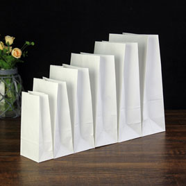 White kraft paper square bottom bag