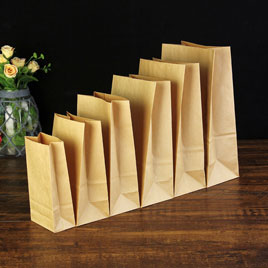 Yellow kraft paper square bottom bag